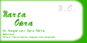 marta opra business card