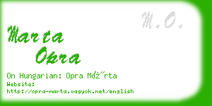 marta opra business card